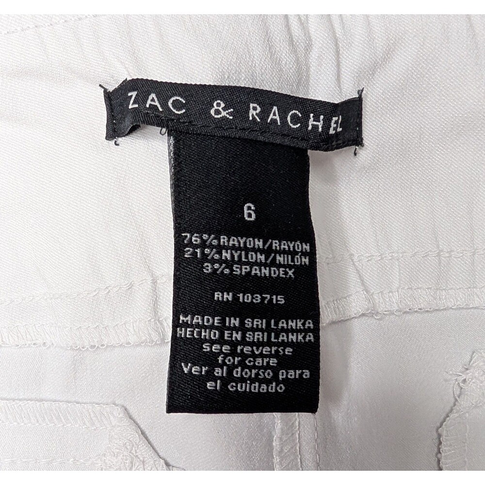 NWT Zac & Rachel Slim Crop Optic White Women's Size 6 Capris - Picture 5 of 6